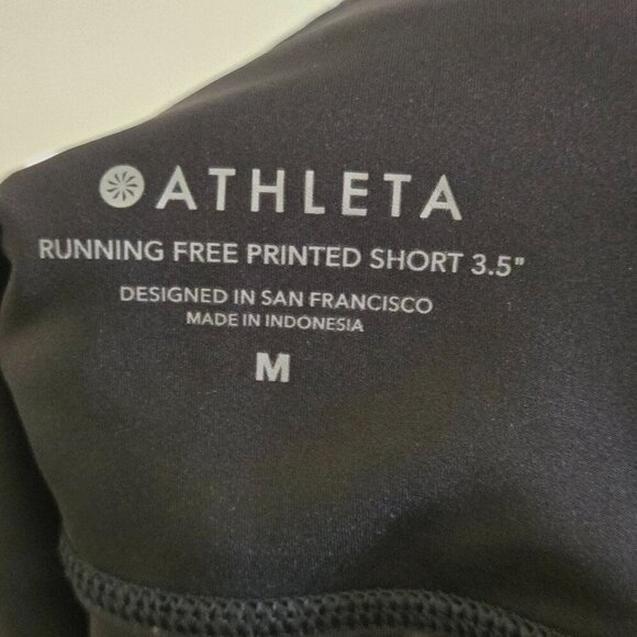 Athleta Running Free Printed Shorts 3.5" Black/Grey Camo Size S - Picture 7 of 8